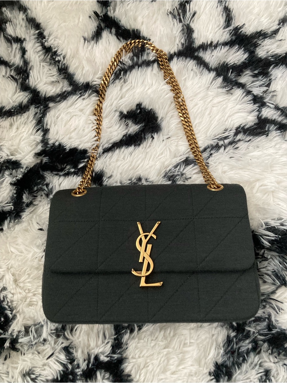Saint Laurent Quilted Shoulder Bag in dark grey with Gold Hardware - Picture 12 of 13